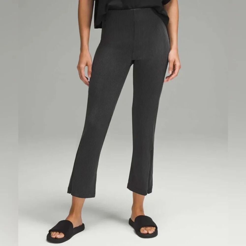Lululemon Ribbed Softstream Zip-Leg High Rise Crop Pants